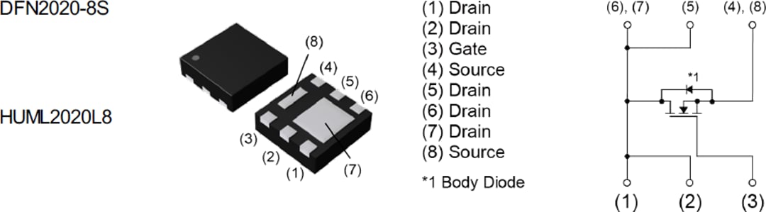 原理图 - ROHM Semiconductor RF4L070BG N沟道功率MOSFET