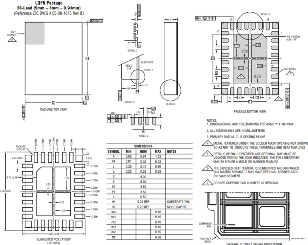 机械图纸 - Analog Devices Inc. LT8638S同步降压Silent Switcher® 2