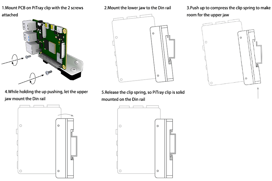 DFRobot PiTray Clip Din Rail Mount