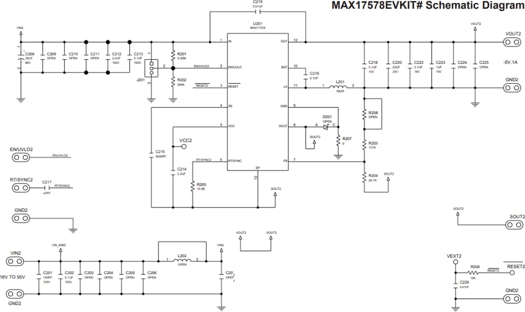原理图 - Analog Devices / Maxim Integrated MAX17577EVKIT和MAX17578EVKIT评估套件