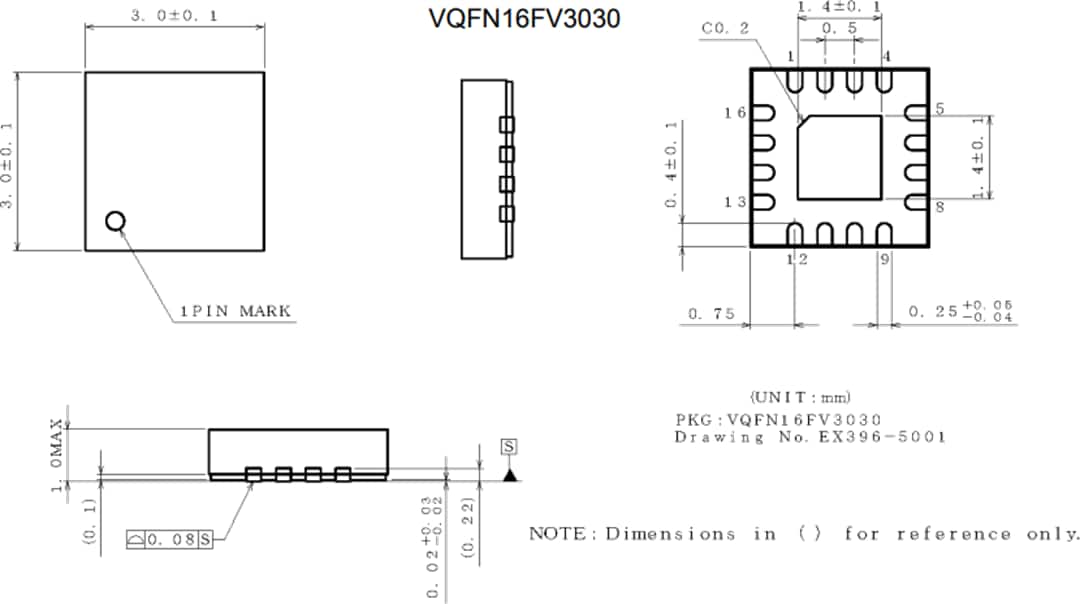 机械图纸 - ROHM Semiconductor BD9S系列汽车降压直流-直流转换器