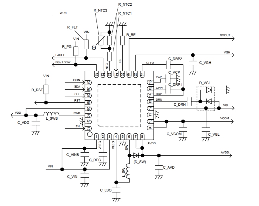 应用电路图 - ROHM Semiconductor BM81810MUF-ME2电源管理IC