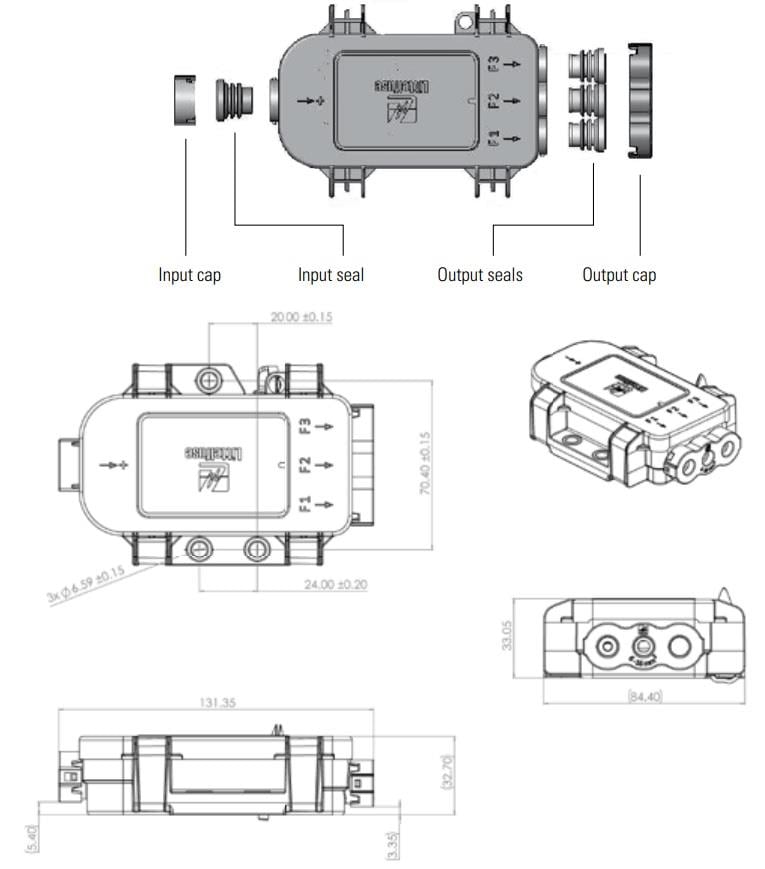 机械图纸 - Littelfuse MDB系列MIDI配电保险丝座