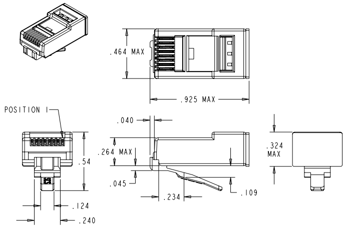 Stewart Connector / Cinch Connectivity Solutions  RJ45 电阻器 终端 插头