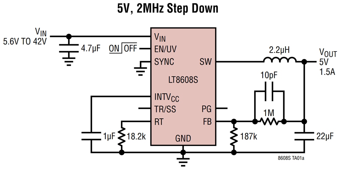 框图 - Analog Devices Inc. LT8608S同步降压型稳压器