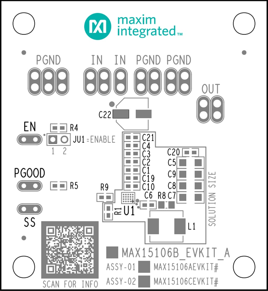 机械图纸 - Analog Devices / Maxim Integrated MAX15106xEVKIT稳压器评估套件