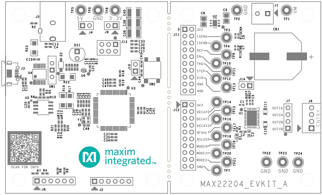 机械图纸 - Analog Devices / Maxim Integrated MAX22204EVKIT电机驱动器评估套件