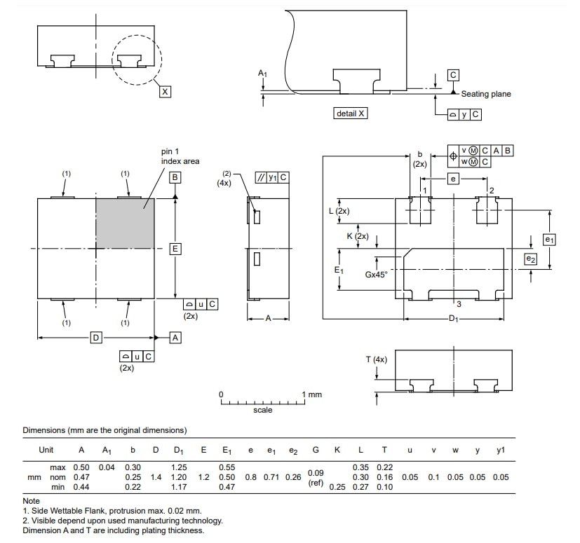 机械图纸 - Nexperia SOT8009表面贴装封装产品