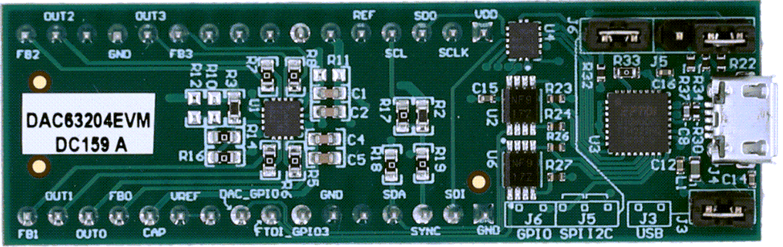 机械图纸 - Texas Instruments DAC63204EVM DAC 评估模块 (EVM)