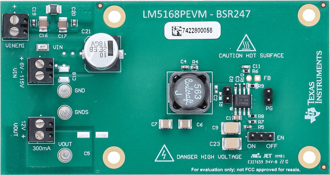 机械图纸 - Texas Instruments LM5168PEVM稳压器评估模块 (EVM)