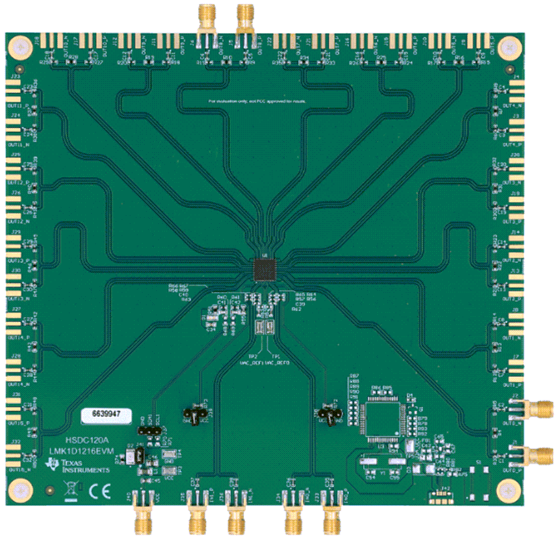 机械图纸 - Texas Instruments LMK1D1216EVM缓冲器评估模块 (EVM)