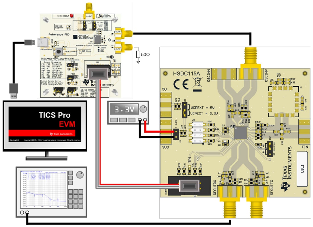 机械图纸 - Texas Instruments LMX2571EPEVM射频合成器评估模块