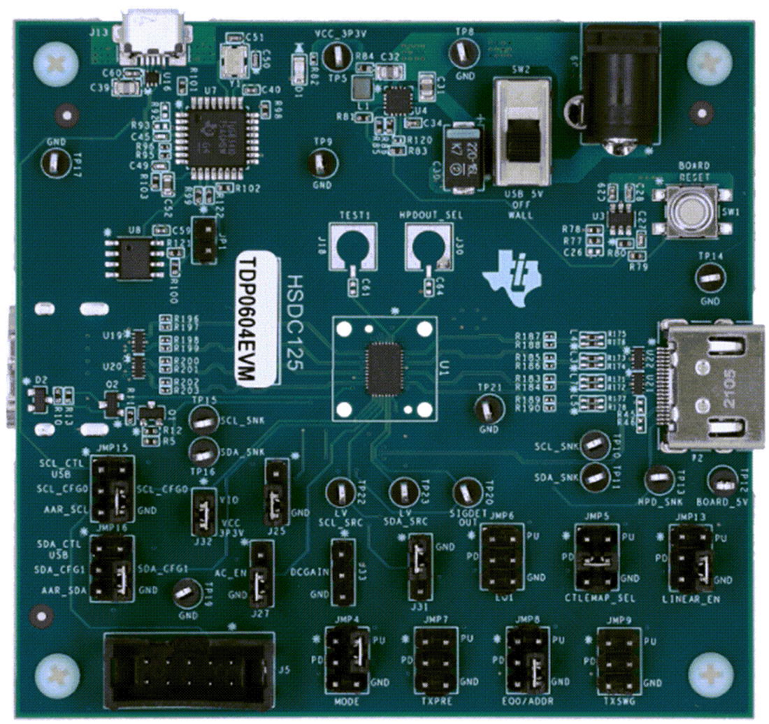 机械图纸 - Texas Instruments TDP0604EVM转接驱动器评估模块 (EVM)