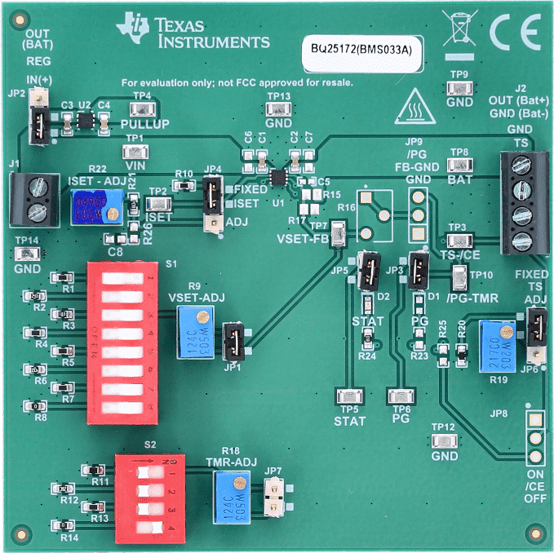 机械图纸 - Texas Instruments bq25172EVM评估模块 (EVM)