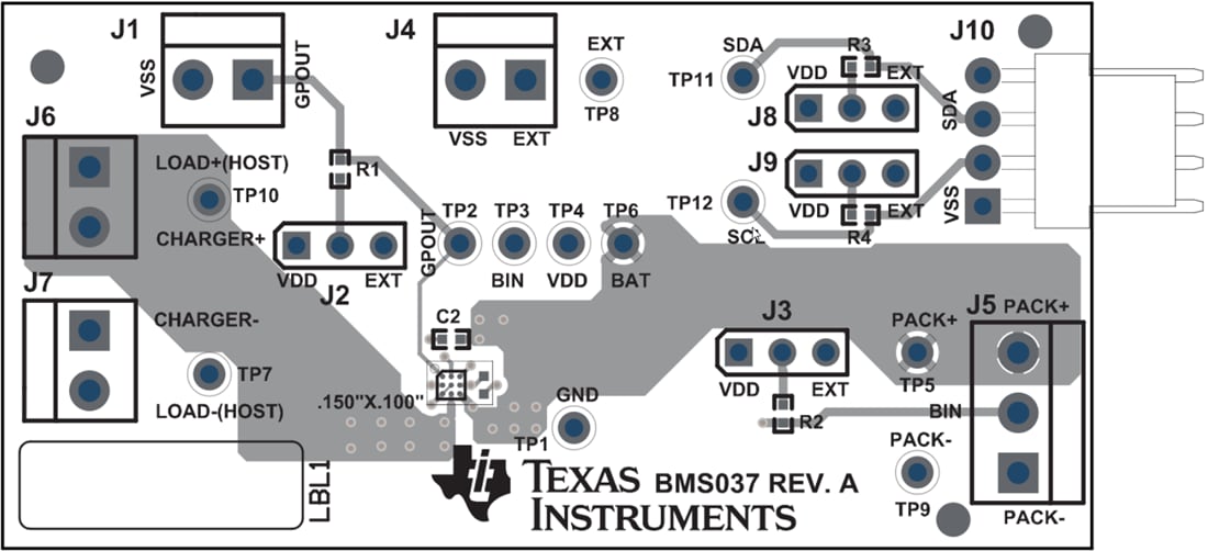 机械图纸 - Texas Instruments bq27427EVM评估模块 (EVM)