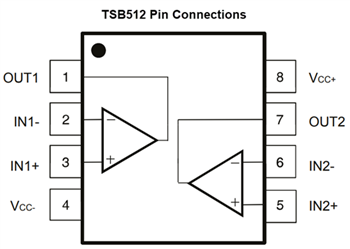 原理图 - STMicroelectronics TSB511/TSB512/TSB514 6MHz运算放大器