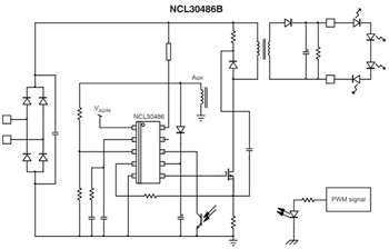 应用电路图 - onsemi NCL30486B/88B单极CC/CV PSR控制器
