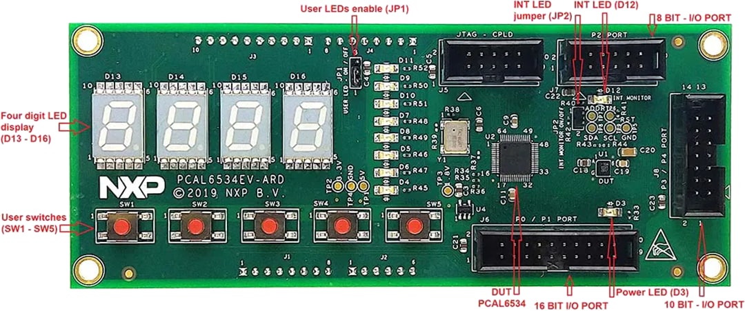 NXP Semiconductors PCAL6534EV 34位GPIO Arduino扩展板