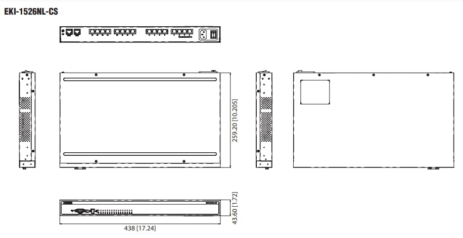 Advantech EKI-1526NL 16端口控制台服务器