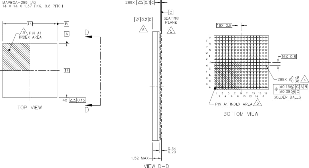 机械图纸 - NXP Semiconductors i.MX RT117H交叉微控制器