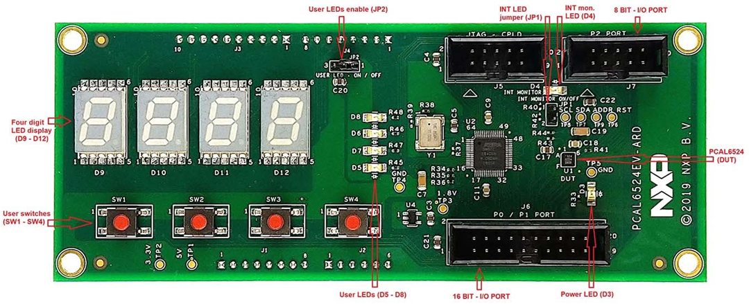 NXP Semiconductors PCAL6524EV 24-Bit GPIO Arduino扩展板