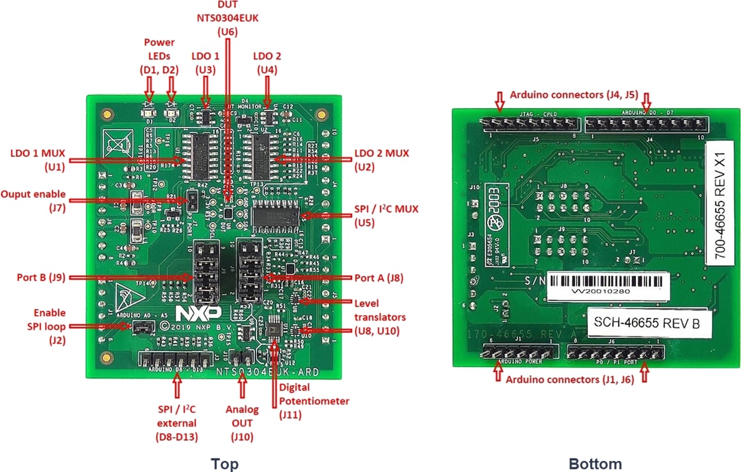 NXP Semiconductors NTS0304EUK-ARD电平转换器评估板