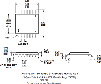 机械图纸 - Analog Devices Inc. ADA4505微功耗放大器