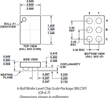 机械图纸 - Analog Devices Inc. ADA4505微功耗放大器