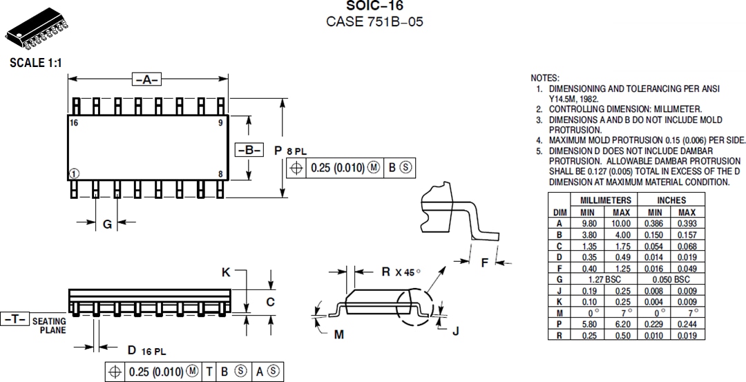 机械图纸 - onsemi NCP1632A CrM功率因数控制器（交错式）