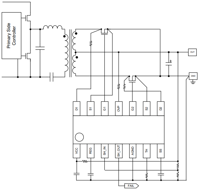 应用电路图 - ROHM Semiconductor BD85506F同步整流控制IC
