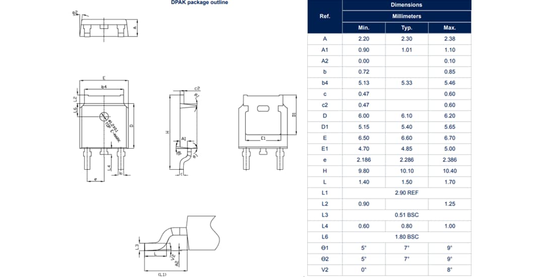 机械图纸 - STMicroelectronics X040敏感栅极SCR和Z040三端双向可控硅