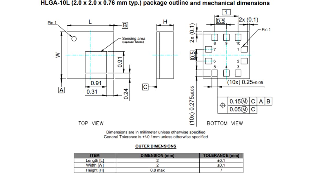 STMicroelectronics LPS22CH高性能MEMS纳米压力传感器
