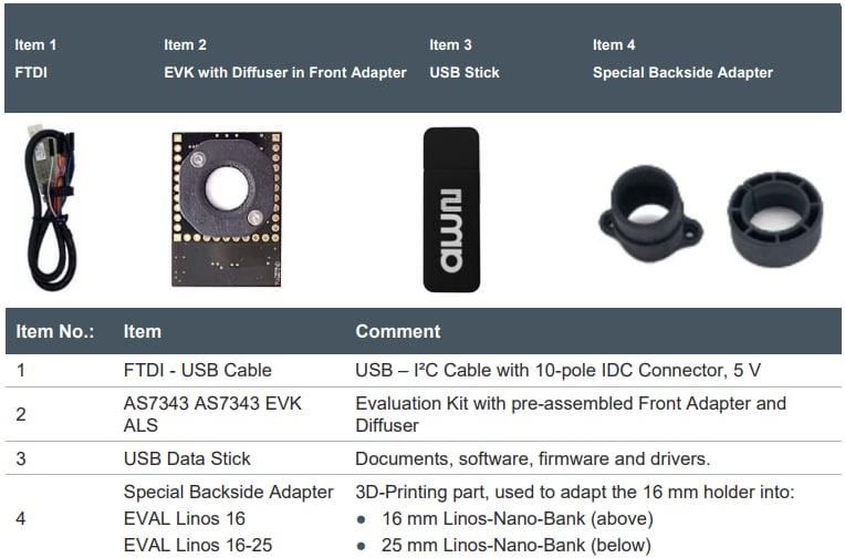ams OSRAM AS7343传感器ALS评估套件