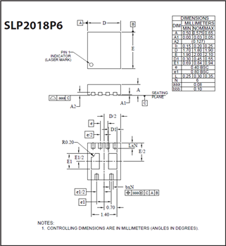 机械图纸 - Semtech PowerClamp™高浪涌TVS二极管