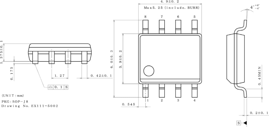 机械图纸 - ROHM Semiconductor BM1Q104FJ准谐振控制直流-直流转换器