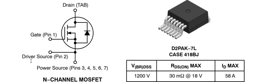 原理图 - onsemi NTBG022N120M3S 1200V M3S系列SiC MOSFET