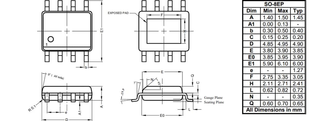 机械图纸 - Diodes Incorporated AP7375Q汽车用超低压差稳压器