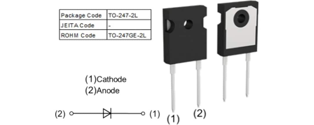 机械图纸 - ROHM Semiconductor RFx30TZ6S & RFx60TZ6S超快恢复二极管