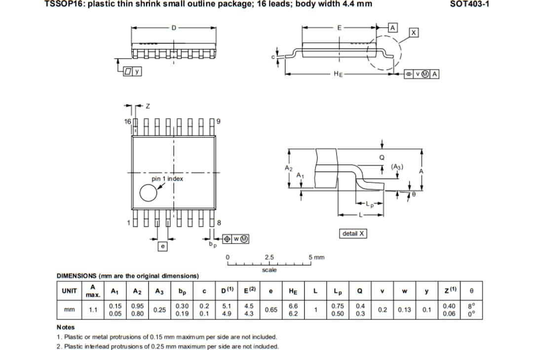 机械图纸 - NXP Semiconductors SC18IS606 I2C总线转SPI桥接器