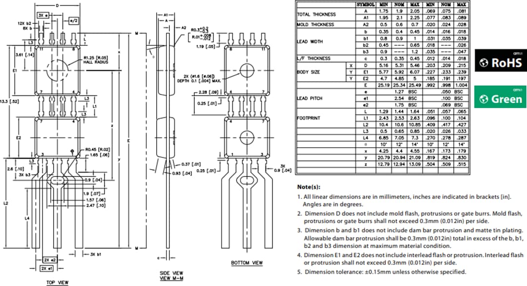 机械图纸 - ams OSRAM AS5172E高分辨率磁性位置传感器
