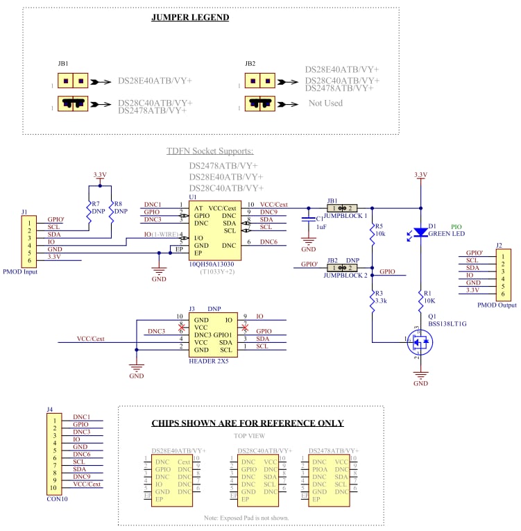 原理图 - Analog Devices / Maxim Integrated DS2478评估套件