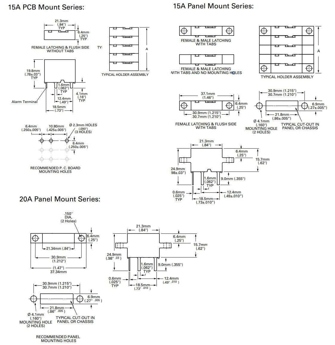 机械图纸 - Littelfuse 482系列保险丝座