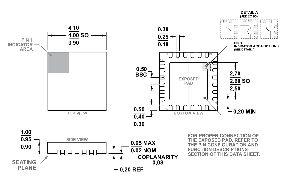机械图纸 - Analog Devices Inc. ADG1412L四通道SPST开关