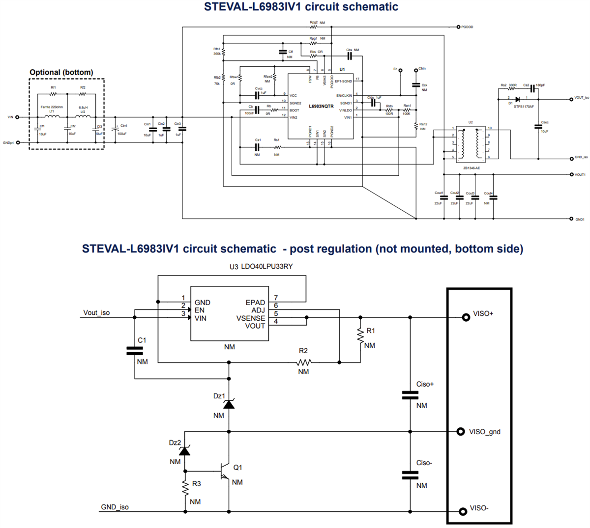 原理图 - STMicroelectronics STEVAL-L6983IV1同步异降压评估板