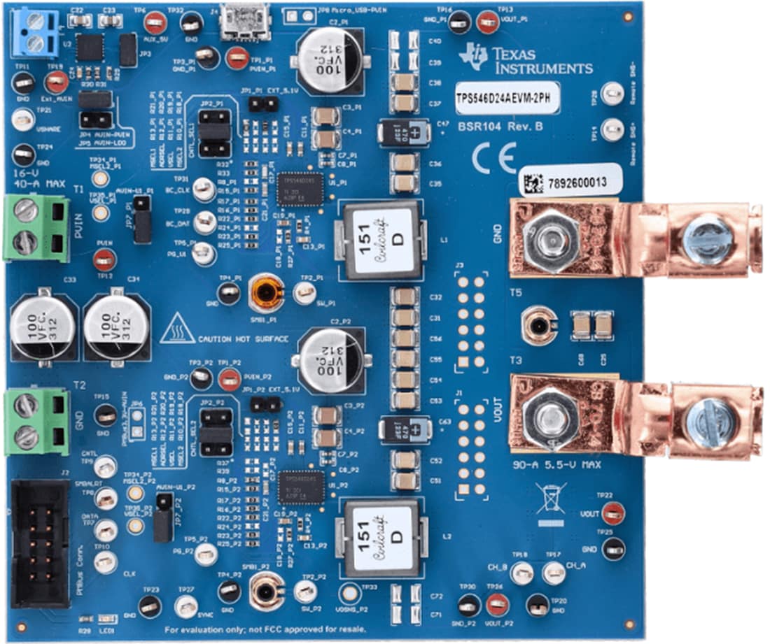 机械图纸 - Texas Instruments TPS546D24SEVM-2PH转换器评估模块