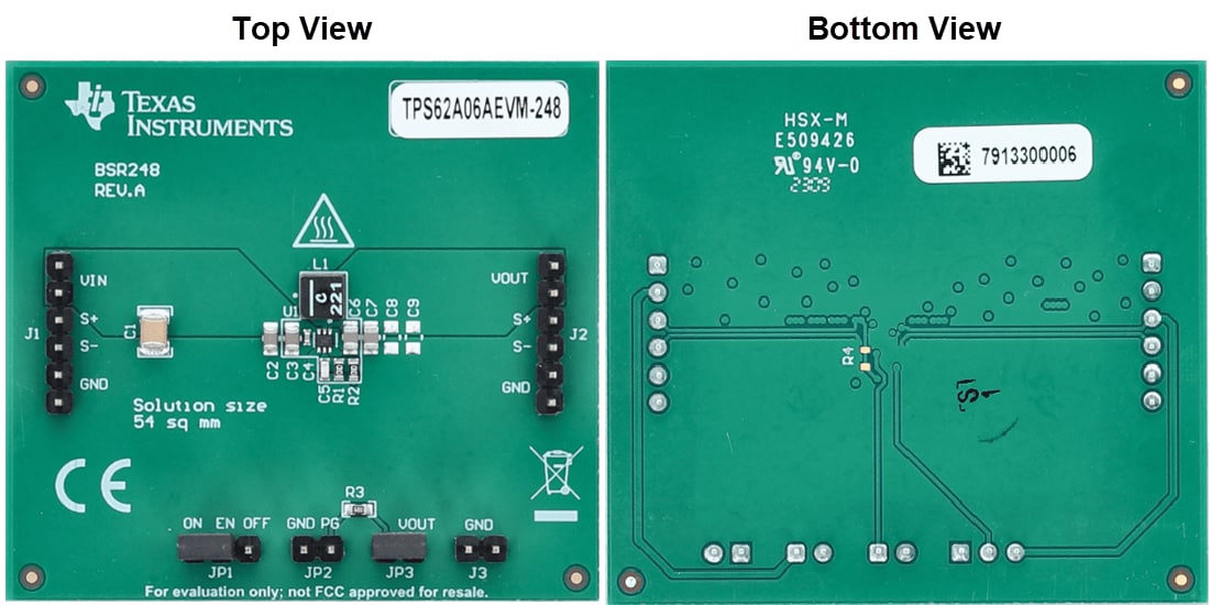 机械图纸 - Texas Instruments TPS62A06AEVM-248转换器评估模块