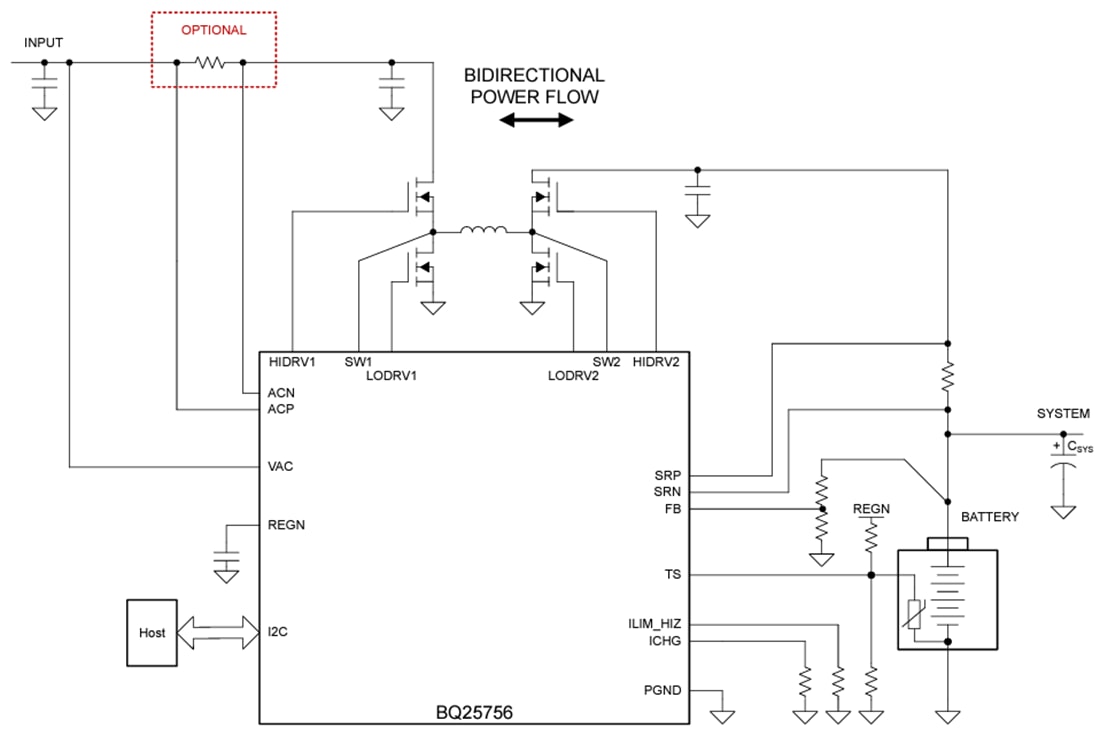 原理图 - Texas Instruments bq25756降压-升压充电控制器