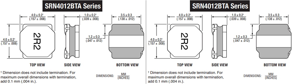 Bourns SRN4012BTA和SRN4018BTA半屏蔽式电感器