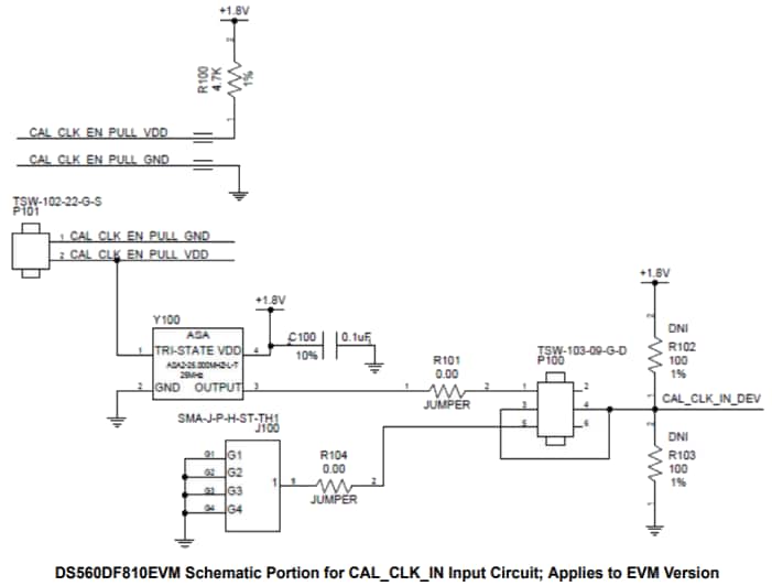 原理图 - Texas Instruments DS560DF810EVM评估模块