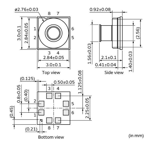 机械图纸 - Murata Electronics ZPA气压传感器